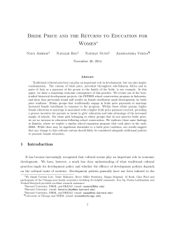 Bride Price and the Returns to Education for Women