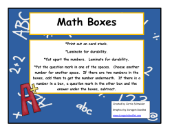 Math Boxes - Marlington Local Schools