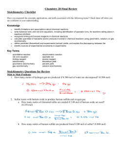 Stoich KEY 2014 - Ms. Mogck`s Classroom