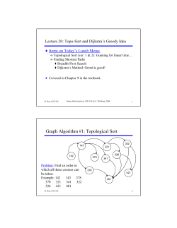 Graph Algorithm #1: Topological Sort