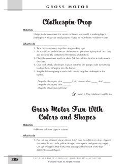 Clothespin Drop Gross Motor Fun With Colors and Shapes