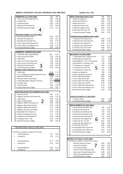 School Bus Timetable Wednesday 2016