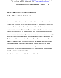 Calming Meditation Increases Altruism, Decreases
