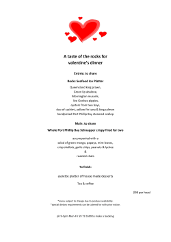 A taste of the rocks for valentine`s dinner
