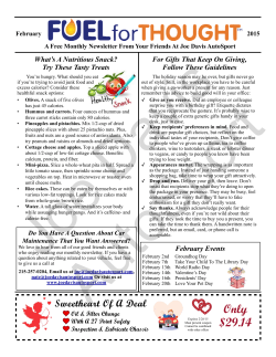 February, 2015 Newsletter