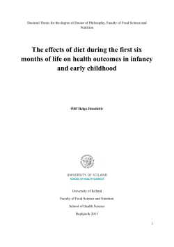 The effects of diet during the first six months of life on
