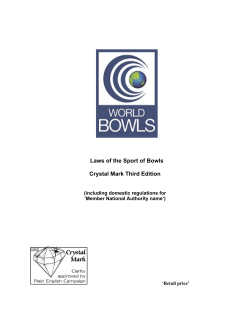 Laws of the Sport of Bowls Crystal Mark Third Edition