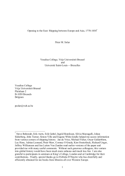 Opening to the East: shipping between Europe and Asia, 1770-1830