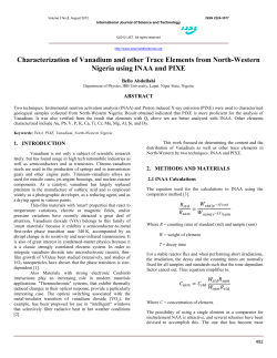 Journal of Sciences Characterization of Vanadium and other Trace