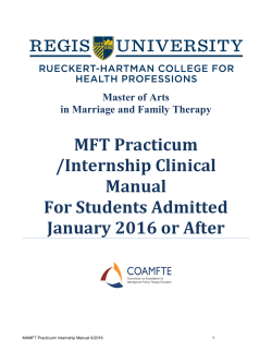 MFT Clinical Manual Admitted After January 2016