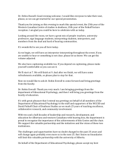 Lecture Transcript - Western Canadian Centre for Deaf Studies