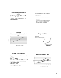 To neutralize the residual acidity How much lime will this be