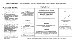 Inquiry/Experiment &ndash; Use the Scientific Method to investigate a