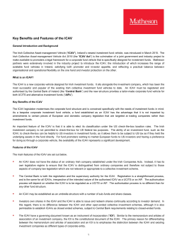 Key Benefits and Features of the ICAV | Matheson