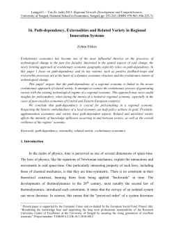 16. Path-dependency, Externalities and Related Variety in Regional