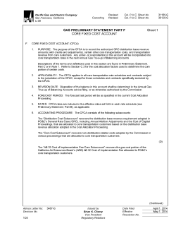 GAS PRELIMINARY STATEMENT PART F Sheet 1 CORE FIXED