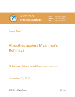 Atrocities against Myanmar`s Rohingya