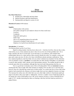 Biology Owl Pellet Dissection Key Ideas/Takeaways: 1. Predator