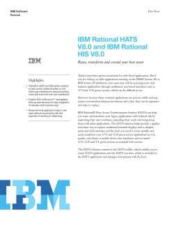 IBM Rational HATS V8.0 and IBM Rational HIS V8.0