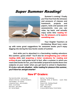 Super Summer Reading! - Archbishop Wood High School
