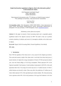 1 Staple food market regulation in Algeria, what is the alternative
