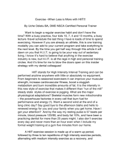 Interval Training Article ()
