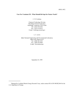 Uses For Uranium-233 - Thorium Manufactured Reactors
