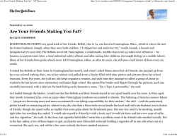 Are Your Friends Making You Fat? - NYTimes.com