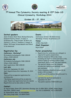 Invited speakers Events Venue Chief Organizer