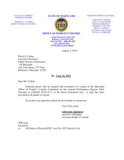 David Execu Publi Of M 6 St. Baltim Dear Offic Pursu provi JMO