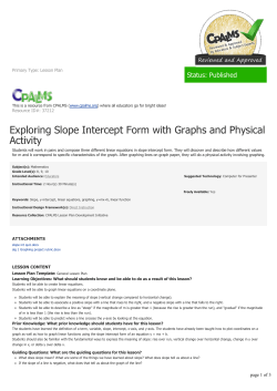 Exploring Slope Intercept Form with Graphs and Physical