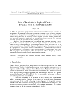 Role of Proximity in Regional Clusters: Evidence from the Software