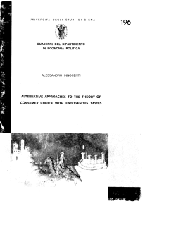 alternative approaches to the theory of consumer choice with