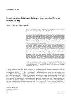 Selective gopher disturbance influences plant species effects on