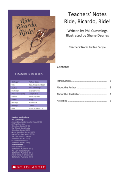 Teachers` Notes Ride, Ricardo, Ride!