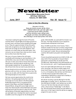 Monthly Newsletter - Howard Miami Mennonite Church