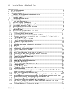 OP 2 Processing members of the family class
