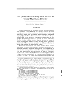 The Tyranny of the Minority: Jim Crow and the