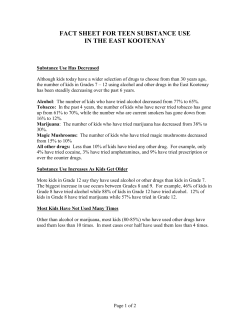 fact sheet for teen substance use