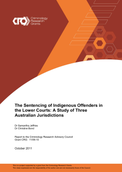 The sentencing of Indigenous offenders in the lower courts : a study