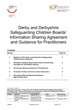 Information Sharing Agreement and Guidance for Practitioners