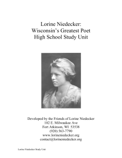 Lorine Niedecker: Wisconsin`s Greatest Poet High School Study Unit