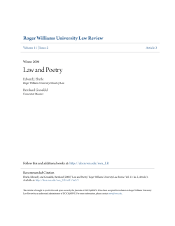 Law and Poetry - DOCS@RWU - Roger Williams University