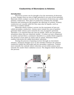 Conductivity of Electrolytes in Solution