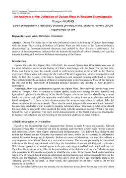 An Analysis of the Definition of Opium Wars in