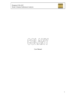 Program COLANY Stone Columns Settlement Analysis 1 User Manual