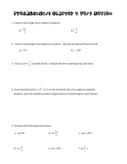 Precalculus: Chapter 4 Test Review