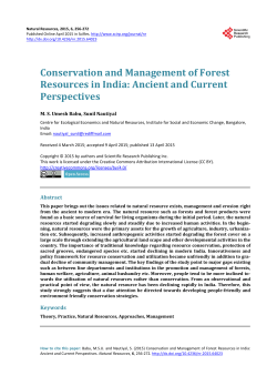 Conservation and Management of Forest Resources in India