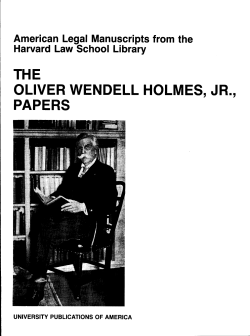 the oliver wendell holmes, jr., papers