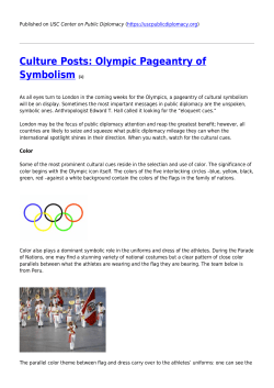 Culture Posts: Olympic Pageantry of Symbolism